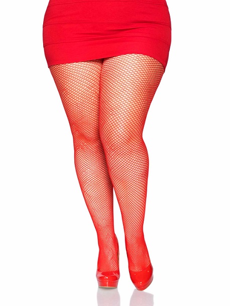 LEG AVENUE Nylon Fishnet Tights - Queen Size